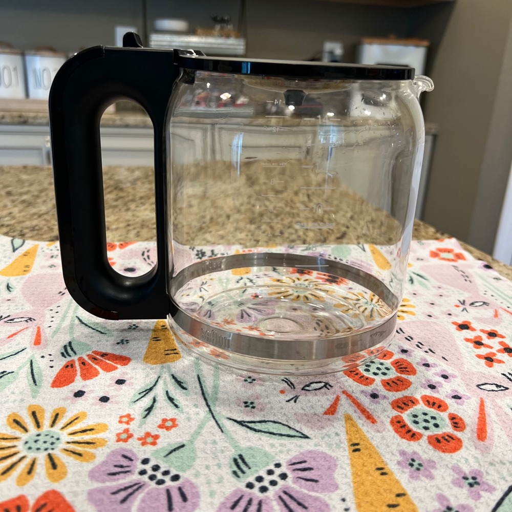 Braun 14 Cup Glass Coffee Carafe Replacement Black Handle Lid Clear